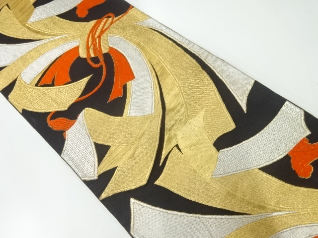 アンティーク　束ね熨斗模様織出し袋帯（材料）